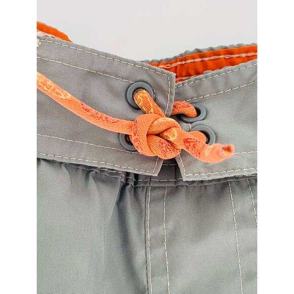 Sand And Sun Boys Swim 10-12 M Shorts Gray Orange Pockets Inner Pocket Imperfect - Picture 8 of 16